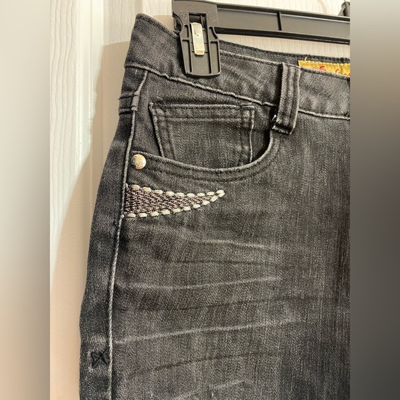 Apple Bottoms Vintage Mini Cut Off Black Jean Denim Shorts Size 14 - Picture 3 of 9